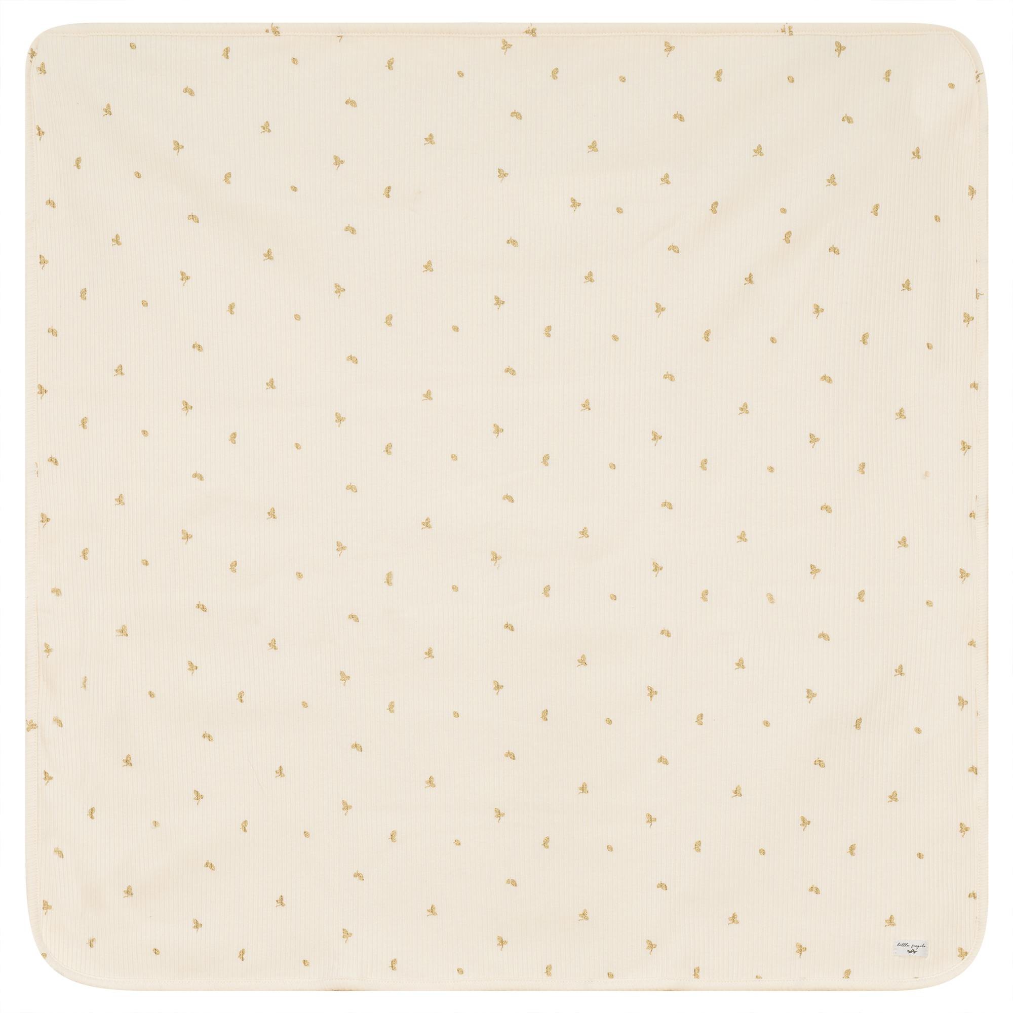 Leaf Print Ribbed Blanket