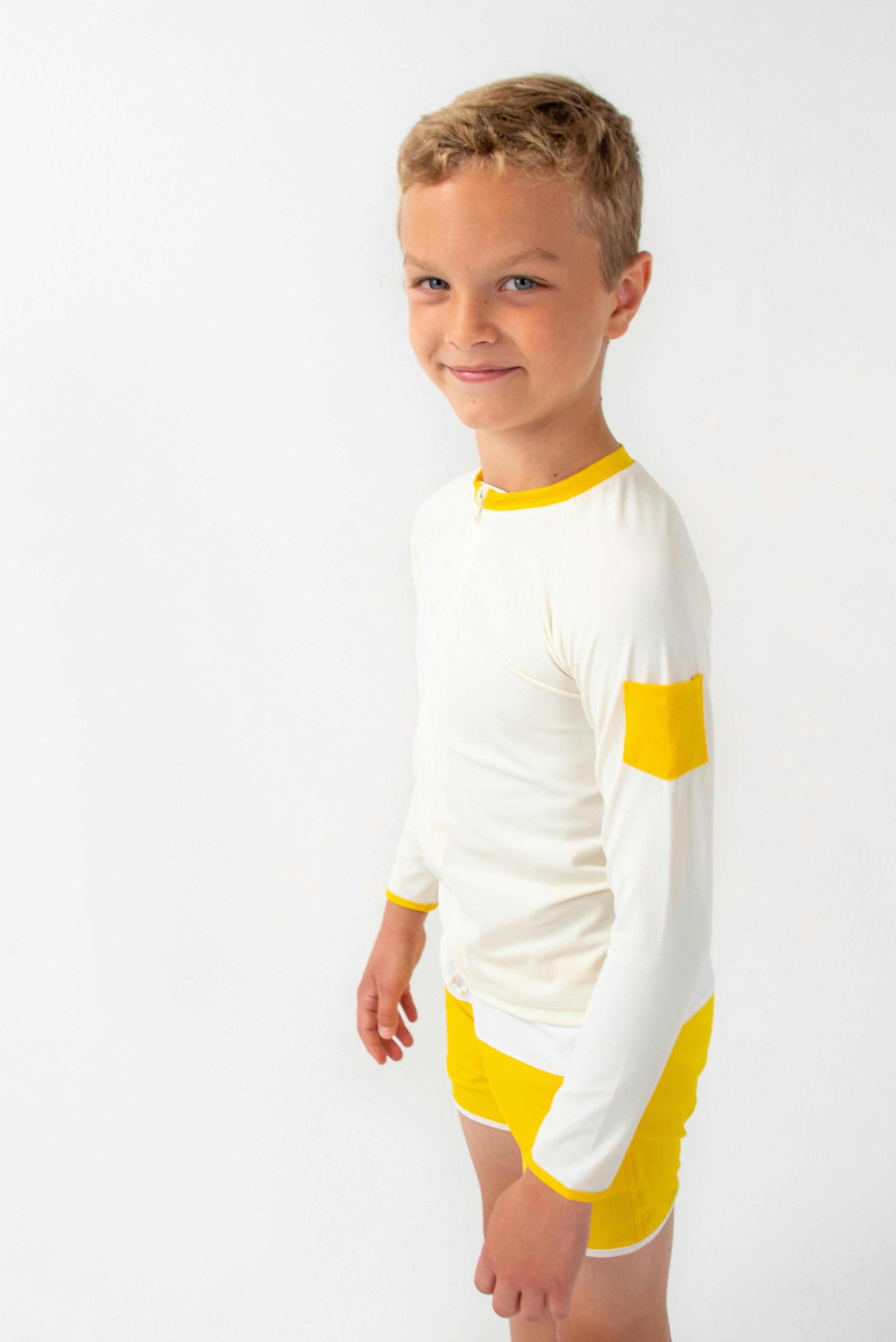 Leo Rashguard Ivory And Sicilian Yellow