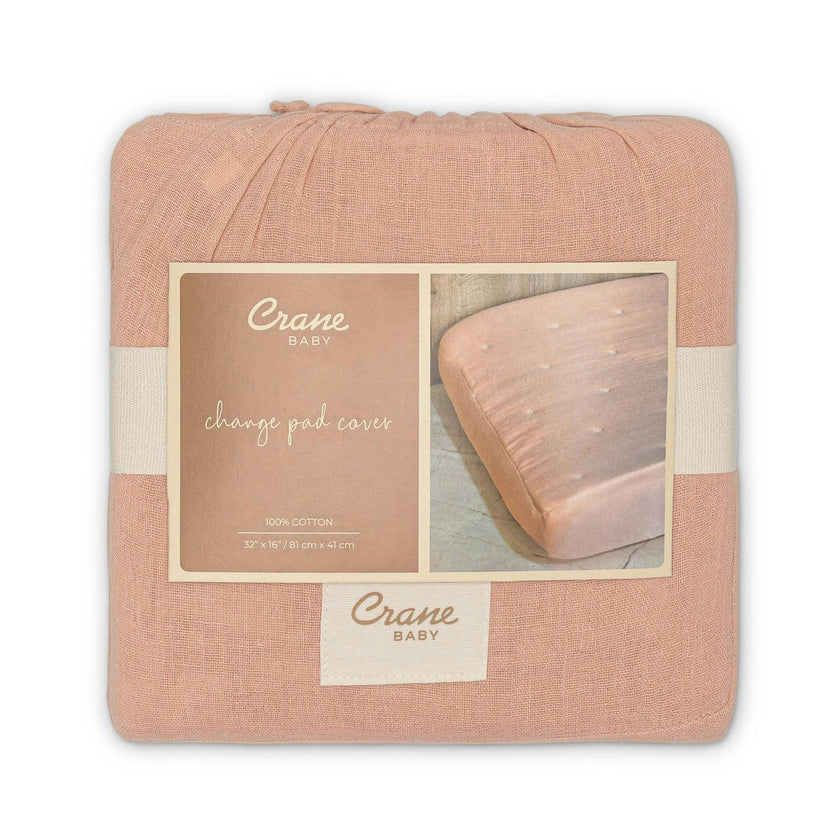Violet Daisy Tuck Cotton Quilted Change Pad Cover
