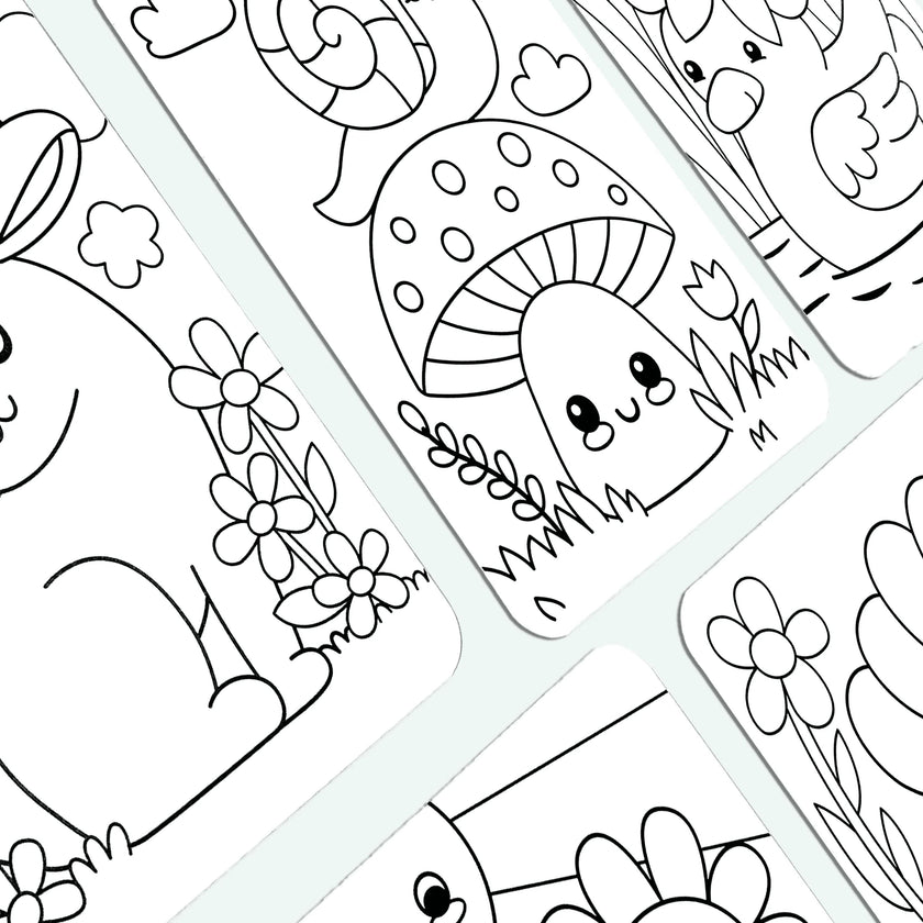 Undercover Art Hidden Pattern Coloring Activity Art Cards - Garden Pals - 12 Cards