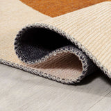 Cirkel Minimalist Geometric Dot Machine-Washable Area Rug, Orange