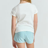 girls tamarin stripe french terry short