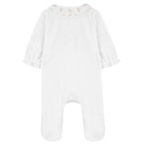 TARTINE ET CHOCOLAT Embroidered Footed Pajamas - Nacre