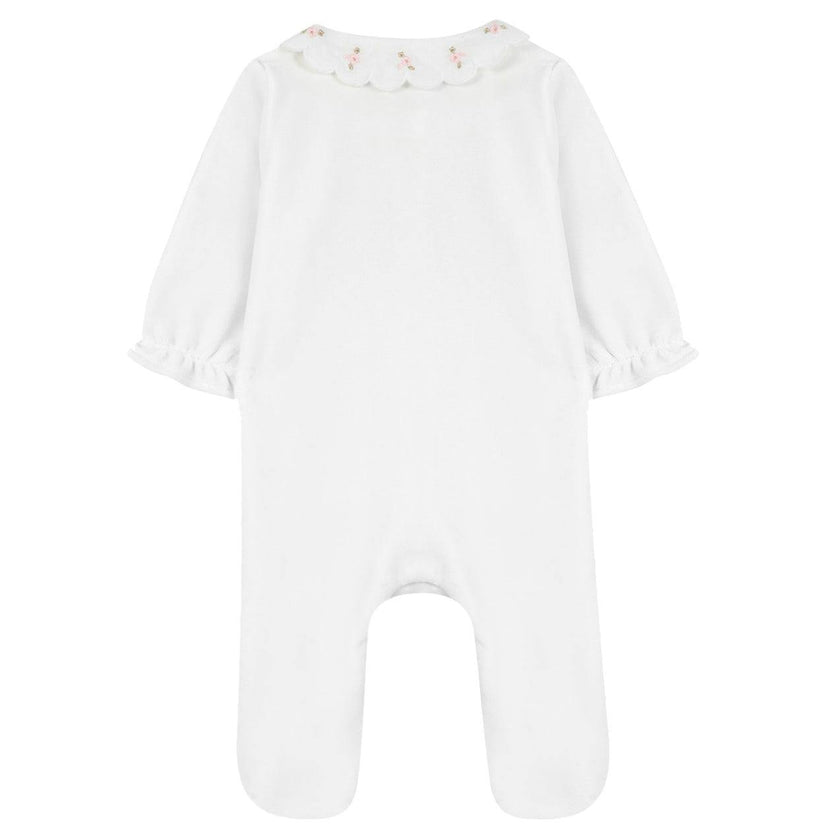 TARTINE ET CHOCOLAT Embroidered Footed Pajamas - Nacre