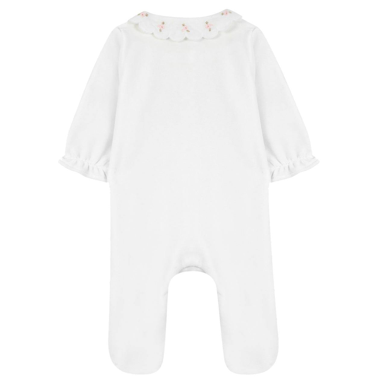 TARTINE ET CHOCOLAT Embroidered Footed Pajamas - Nacre
