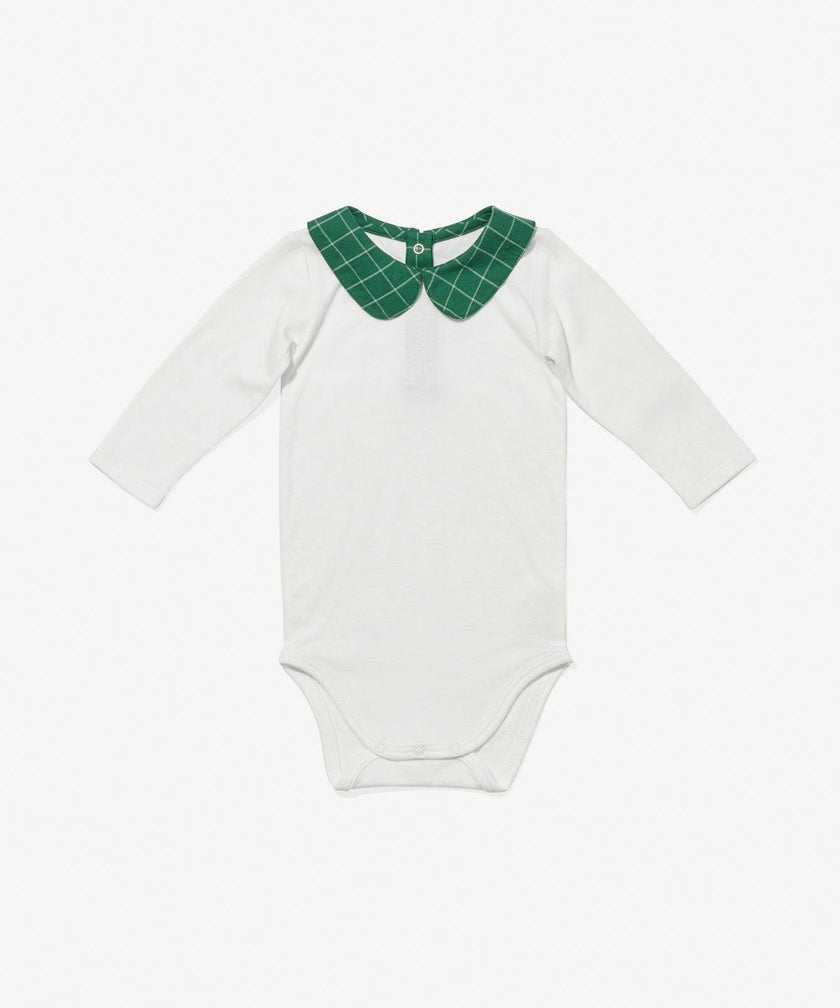 Peter Pan One-piece, Green Holiday Plaid