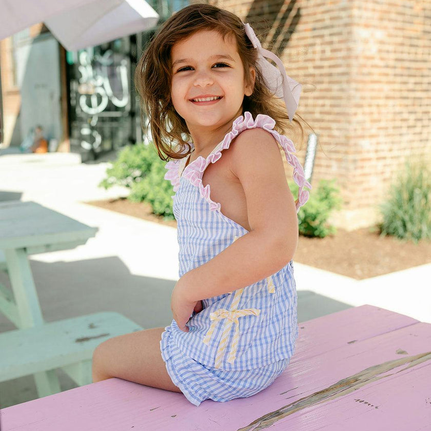 Elsie Top - Blue Candy Stripe