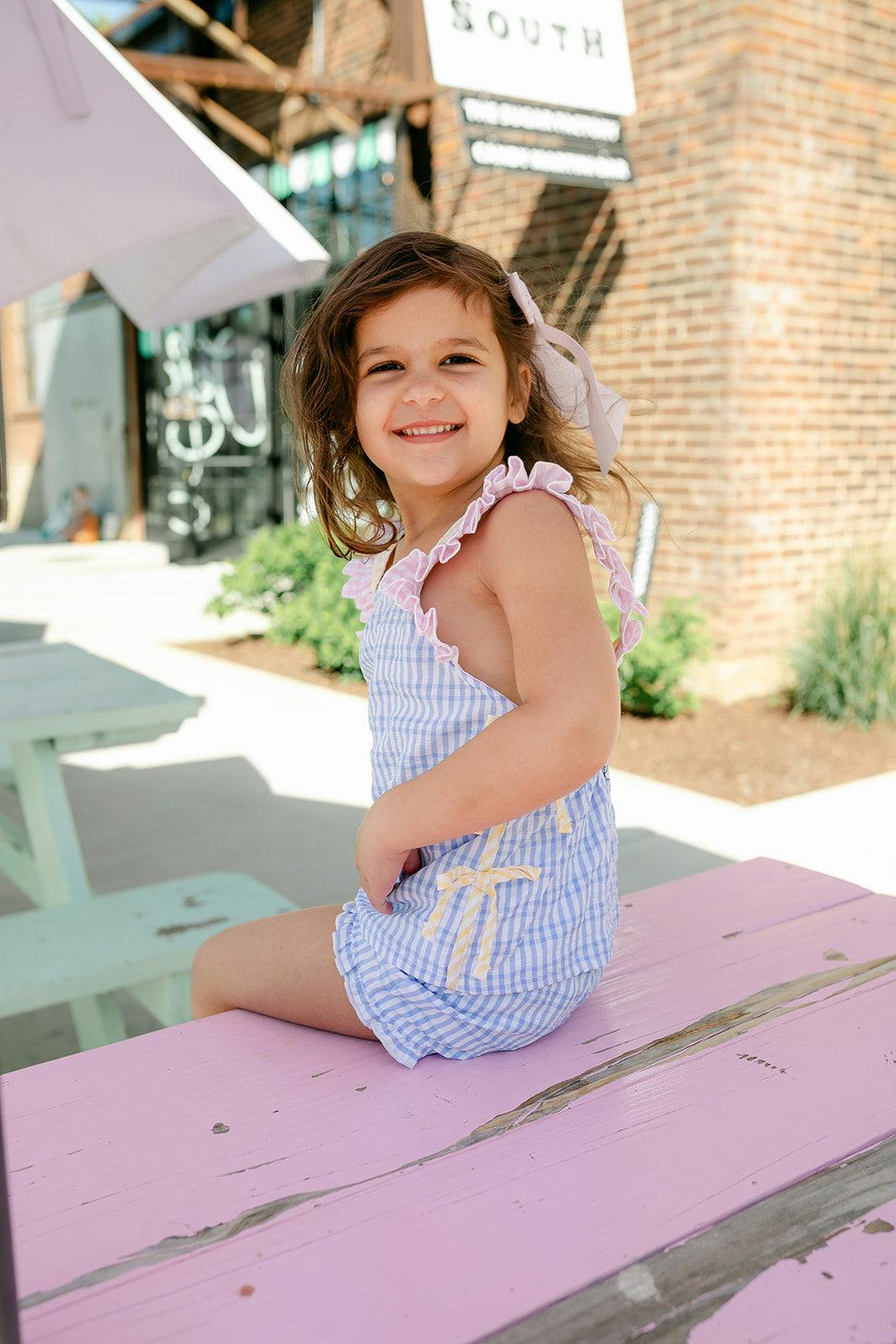 Elsie Top - Blue Candy Stripe