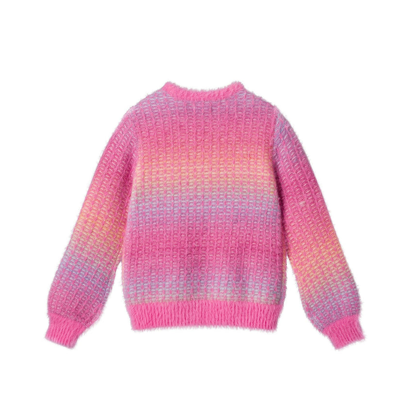 Tween Girls OmbrÃ© Eyelash Sweater | Pink Multi
