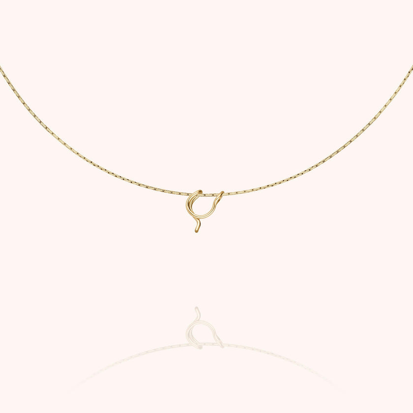 Initial Necklace, 14k Yellow Gold Filled