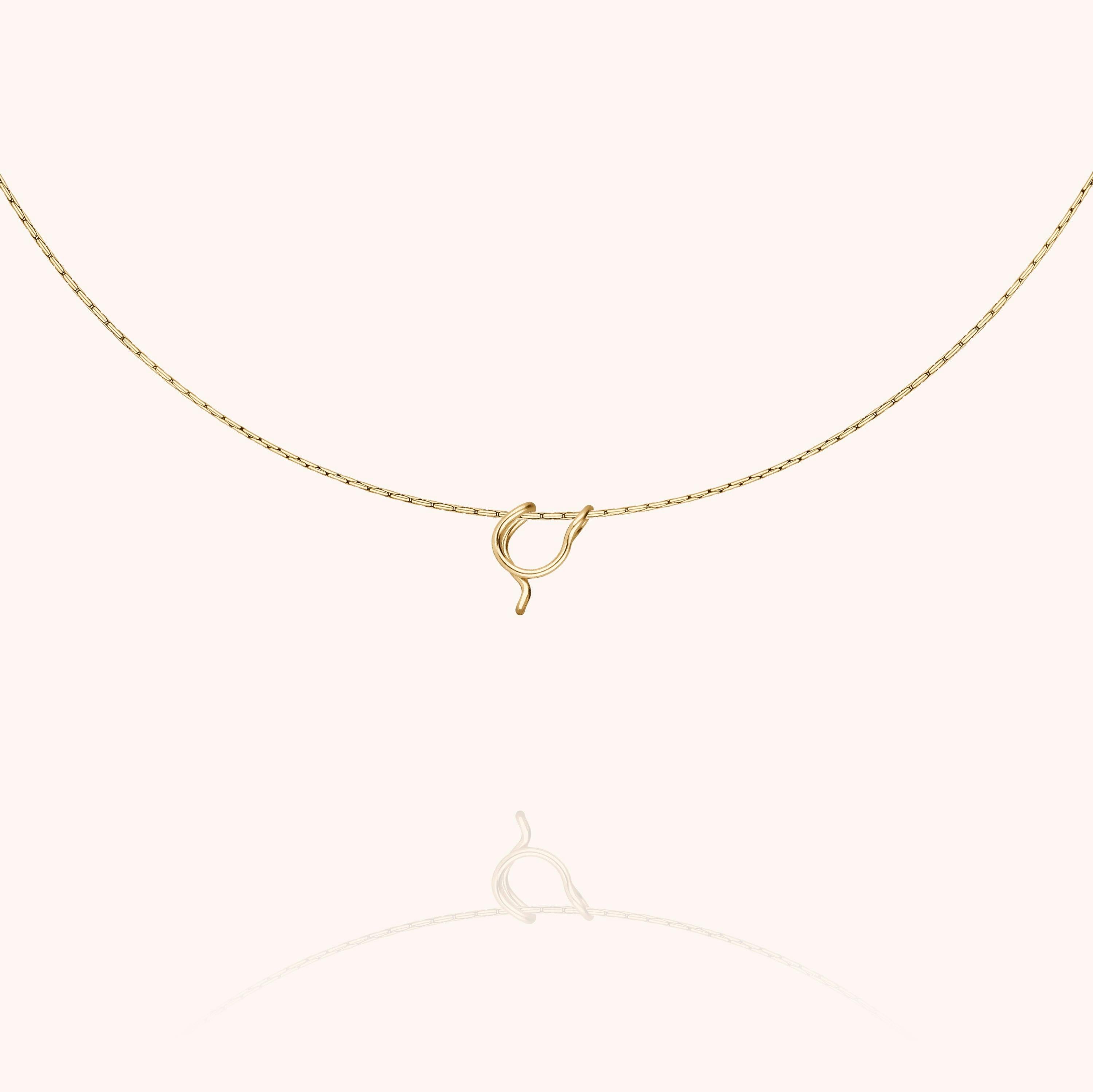Initial Necklace, 14k Yellow Gold Filled