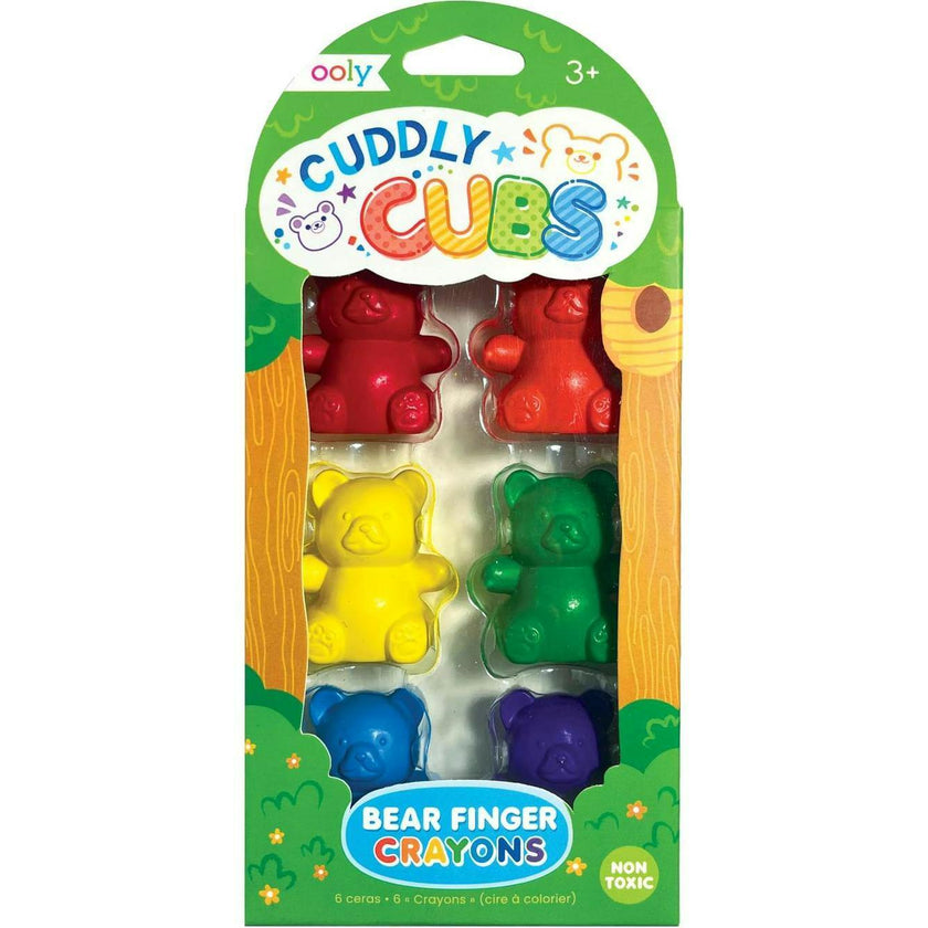 Cuddly Cubs Bear Finger Crayons - Set of 6