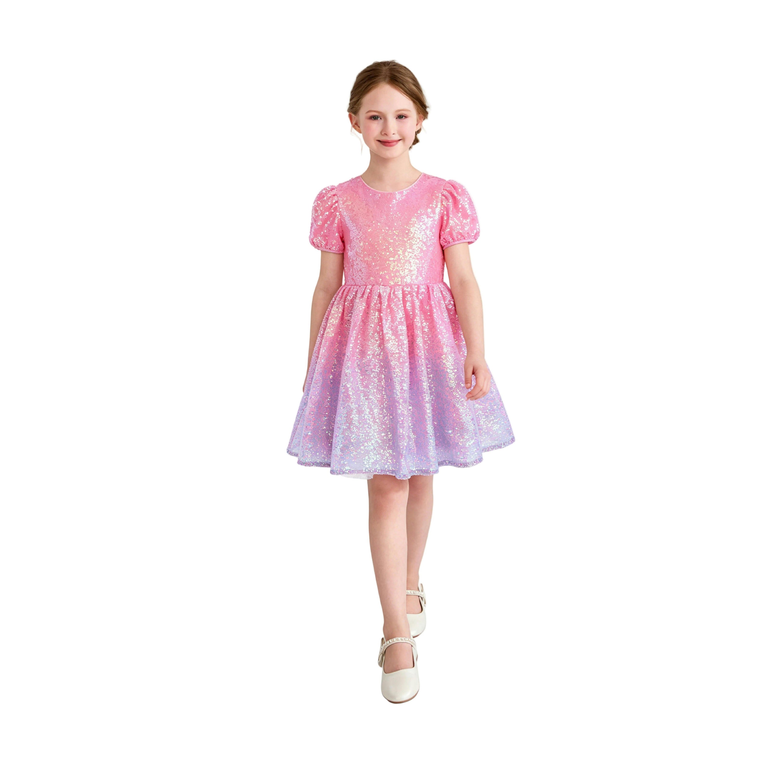 Pink Sorella Sequin Flared Dress