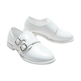 White Patent Buckle Dress Shoes