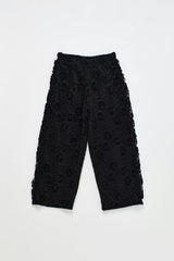LACE FLOWERS PANTS BLACK