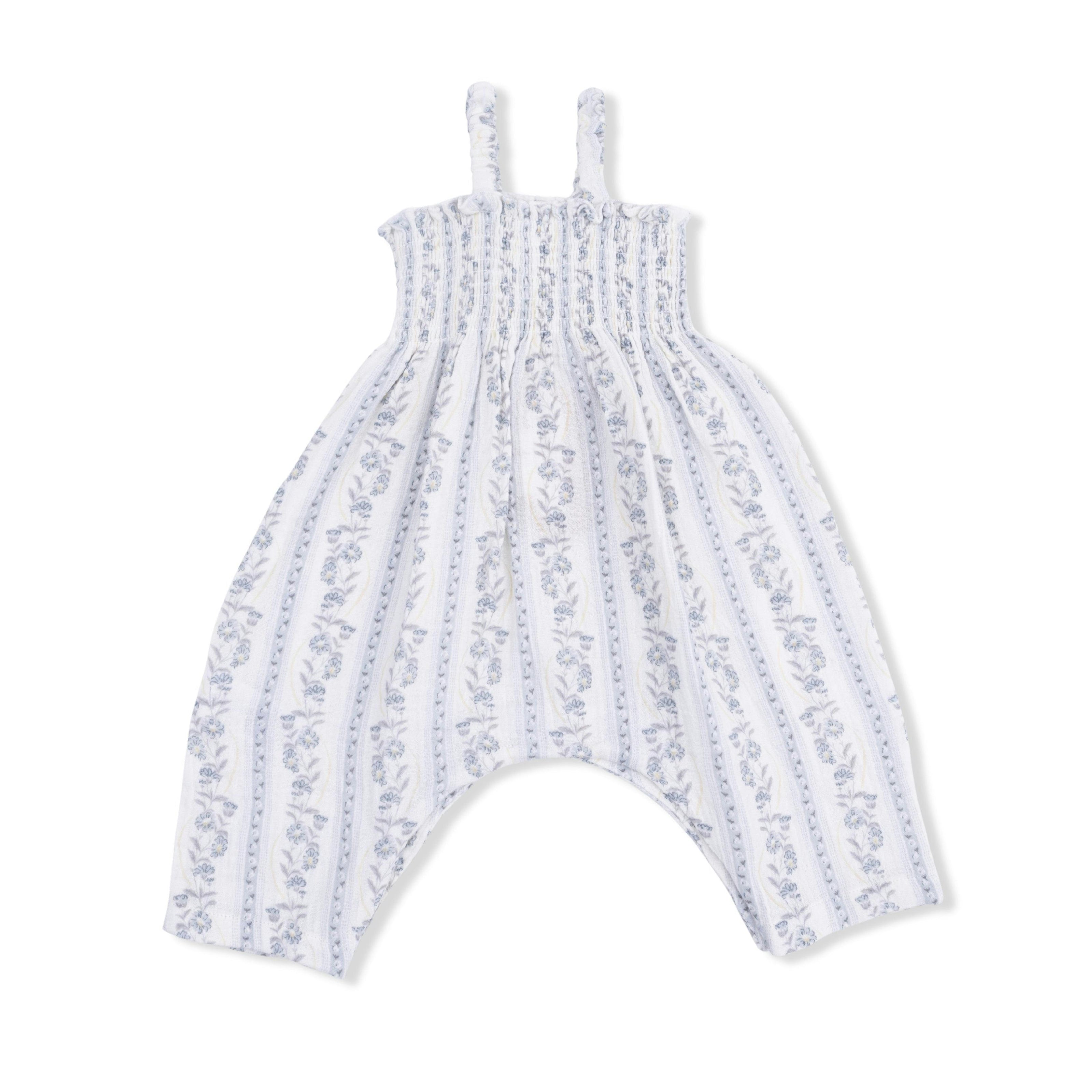 Kimberly Floral Stripe - Smocked Romper