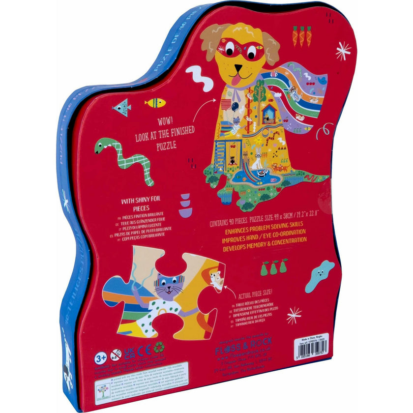 Pets 40pc "Super Dog" Shaped Jigsaw with Shaped Box
