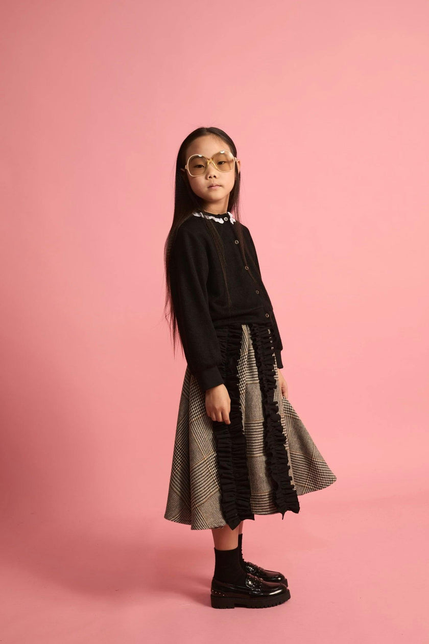 Knit Lace Cardigan Black