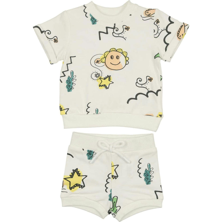 Coloring Book Print Tee & Short Set