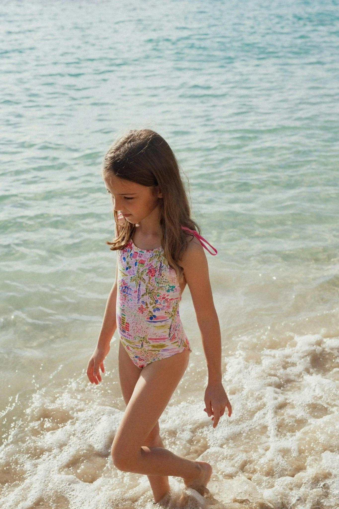 One-Piece UV Swimsuit, Pink