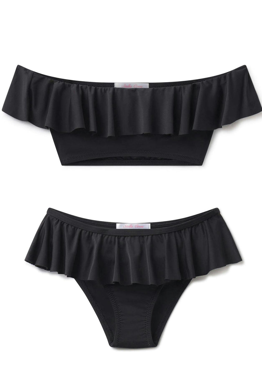 Wide Neck Ruffle Bikini