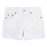 White Soft Denim Kids Shorts