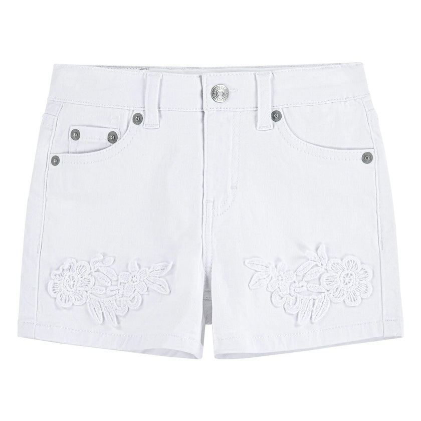 White Soft Denim Kids Shorts