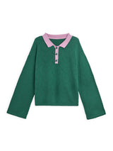 women's cotton sweater - emerald hearts