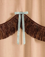 Espresso Bow Banner - fringe + velvet bows
