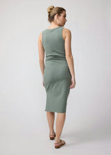Sleeveless Ruched Bodycon Maternity Mini Dress
