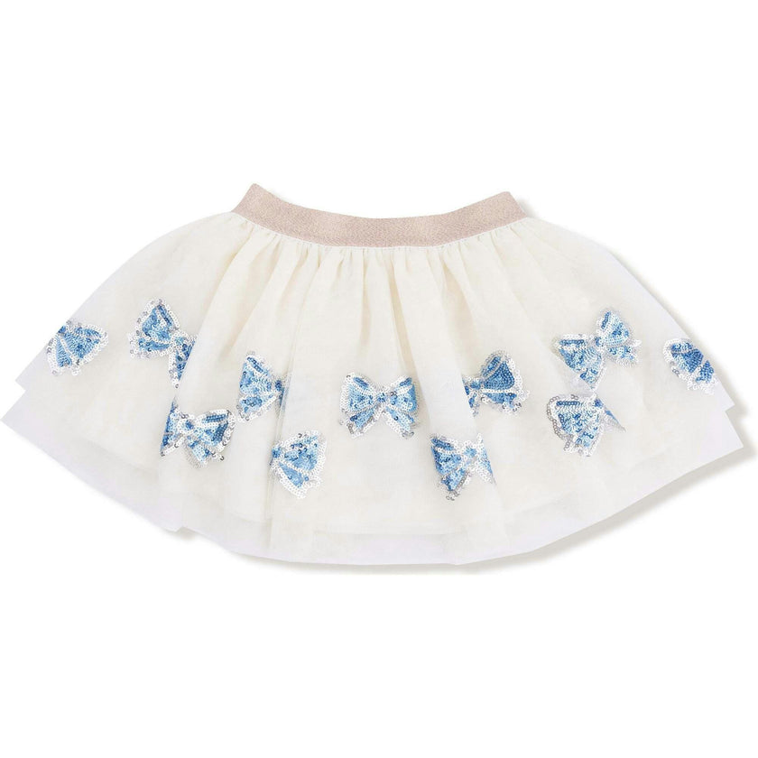 Romi Floral - Blue Bow Tutu Skirt