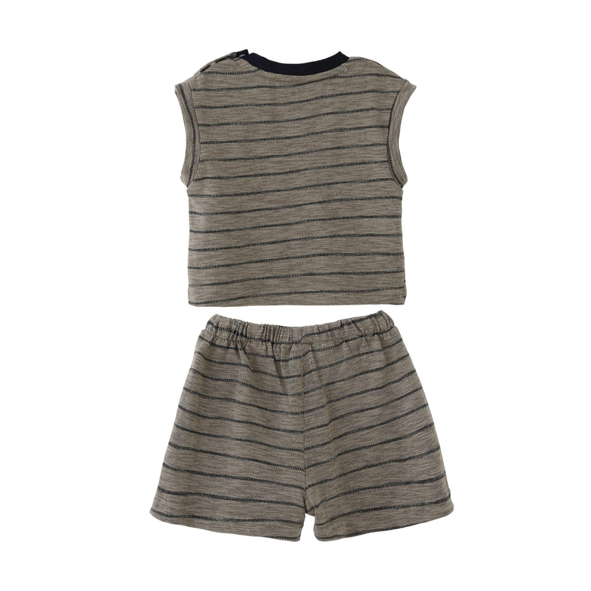Gray Stripe Pocket Set