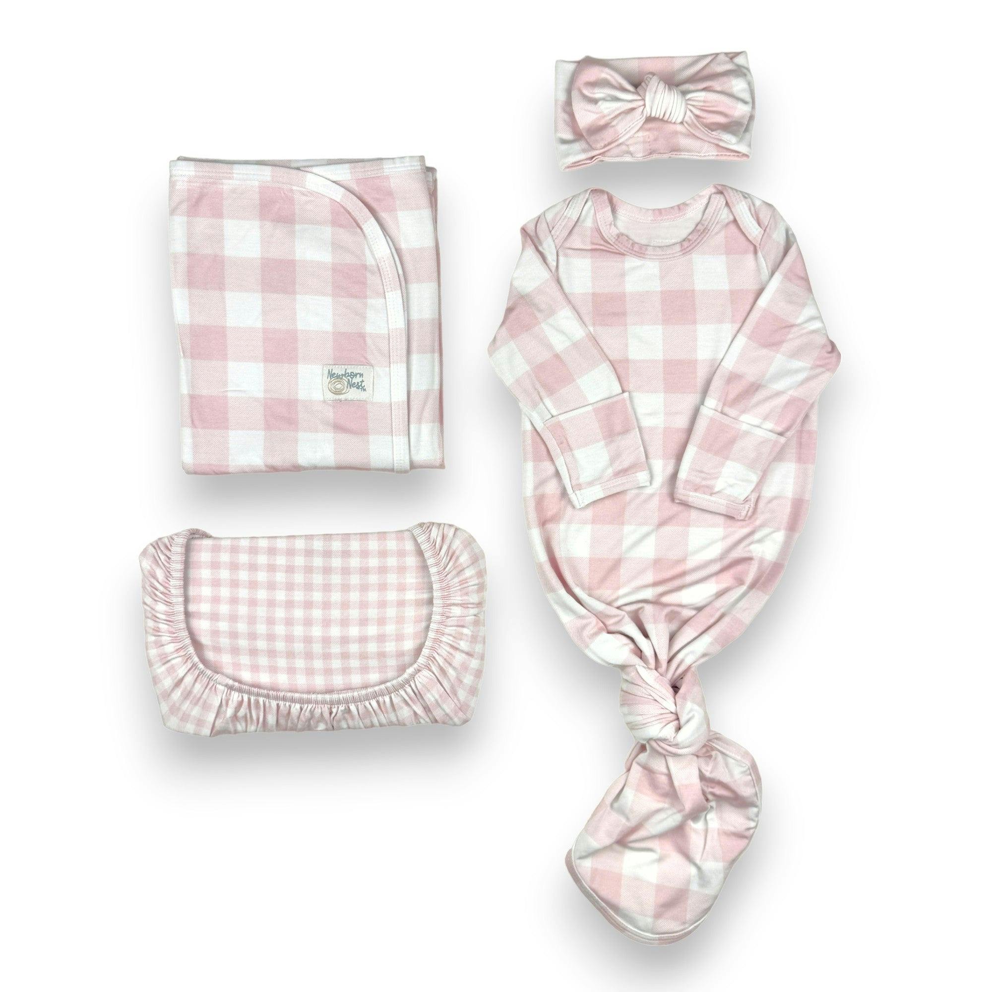 Sunday Picnic, Pink Blush - Bamboo Newborn Nest