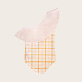Sunkissed Plaid One Shoulder Ruffle