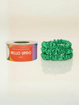 Deep Green Silk Scrunchies