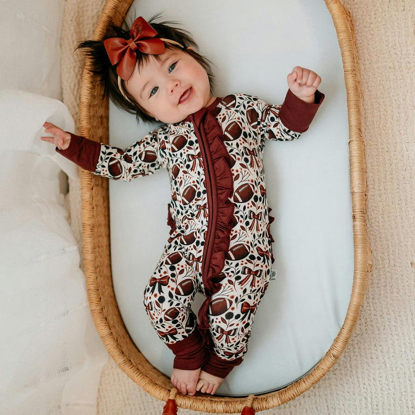 Game Day Blooms Ruffle Footie Snoozer