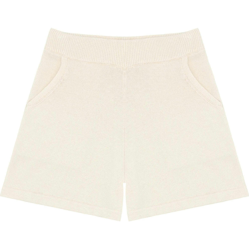Women's Cream Knit Shorts