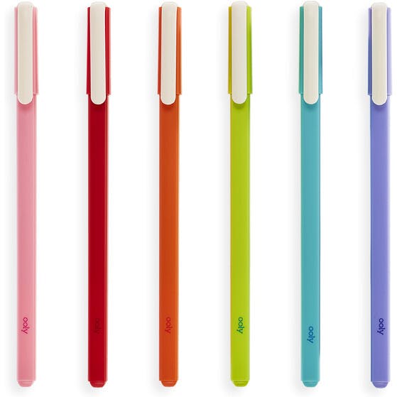 Fine Line Colored Gel Pens - Fine Tip - Set of 6