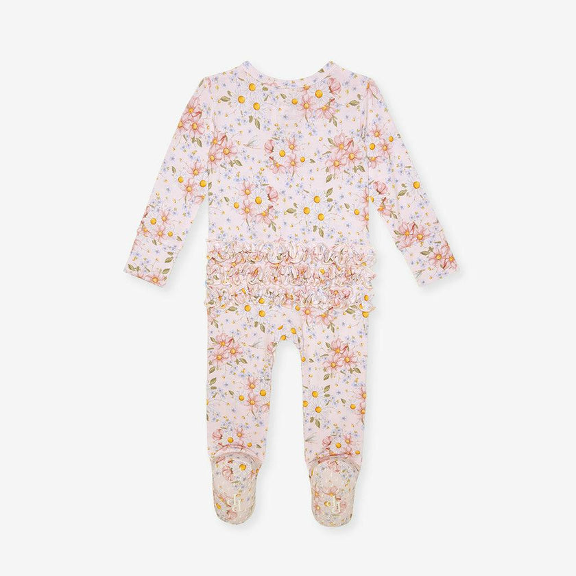 Jillian Footie Ruffled Zippered One Piece