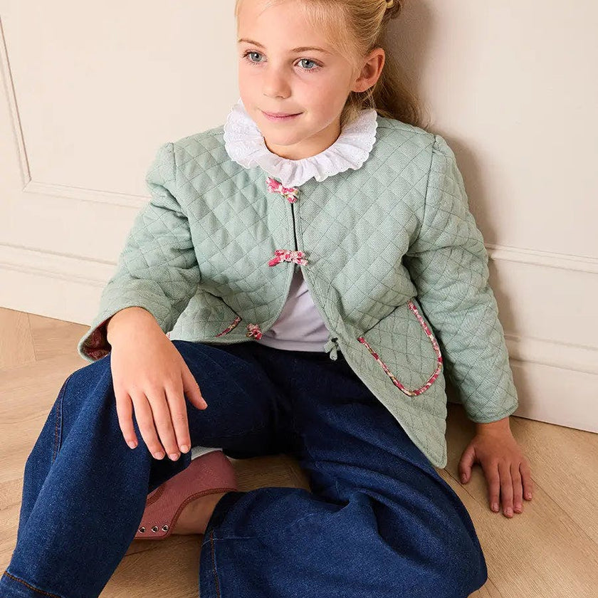 Margret Floral Reversible Quilted Jacket in Pink (4-12yrs)