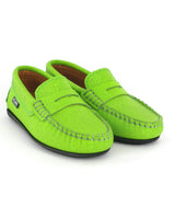 Leather Penny Moccasins, Green