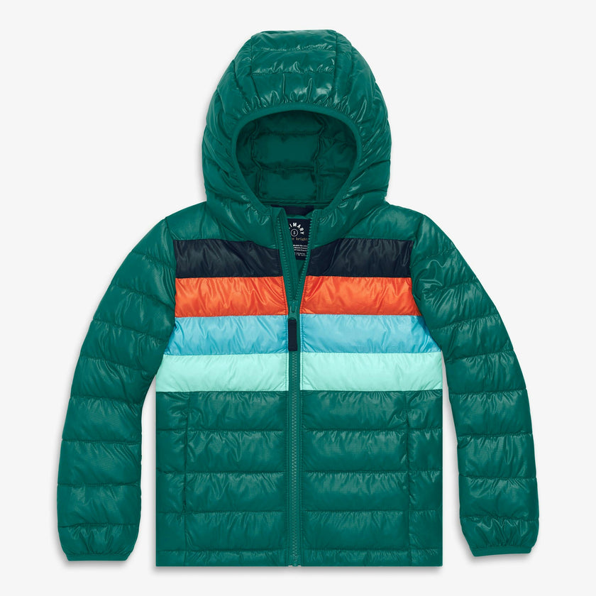 Kids lightweight puffer jacket in stripe