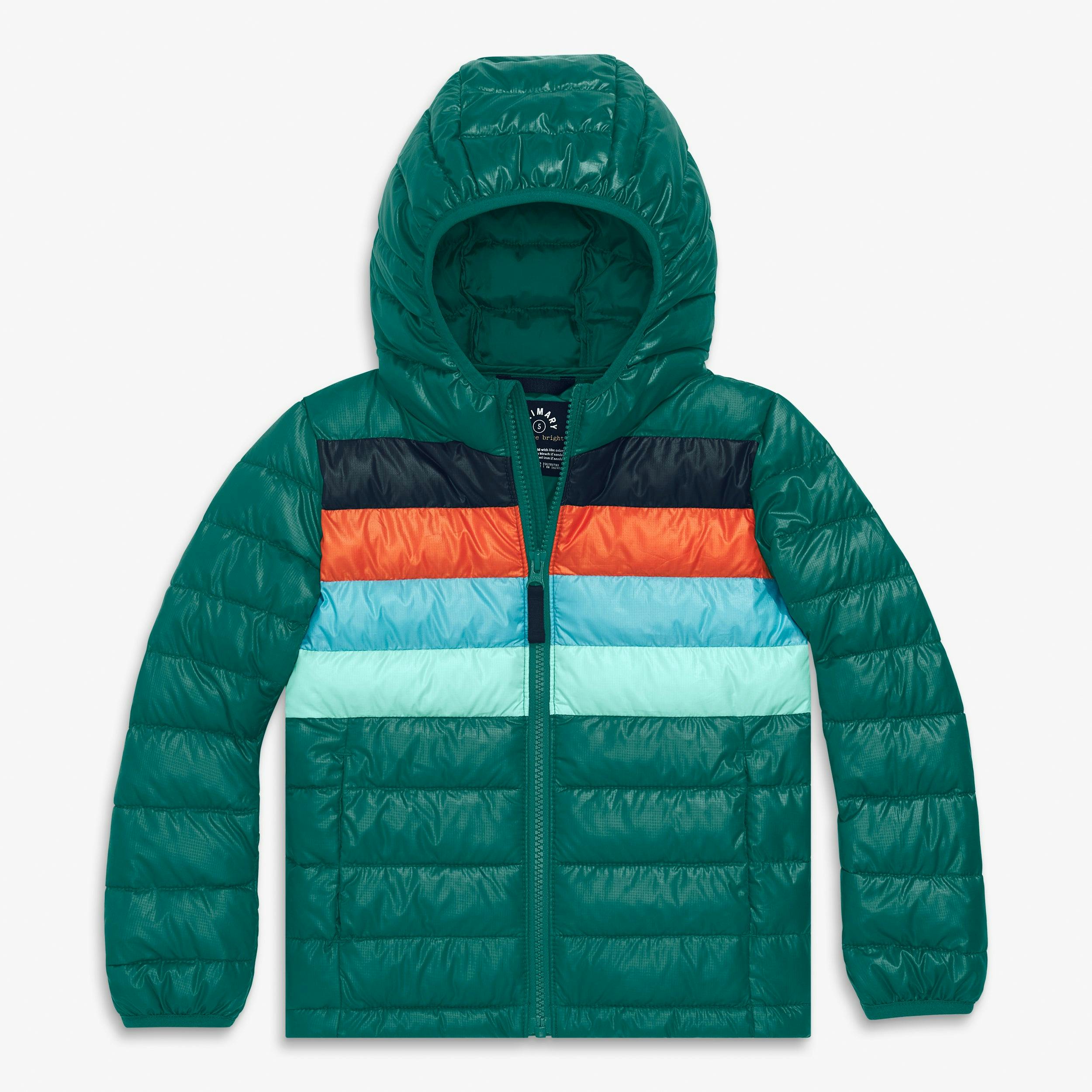 Kids lightweight puffer jacket in stripe