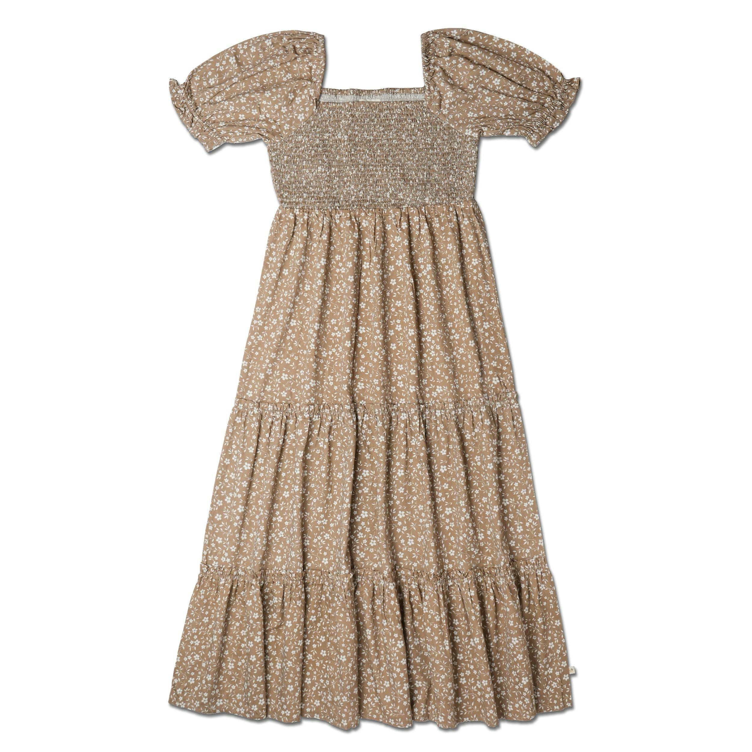Organic Smocked Tiered Dress