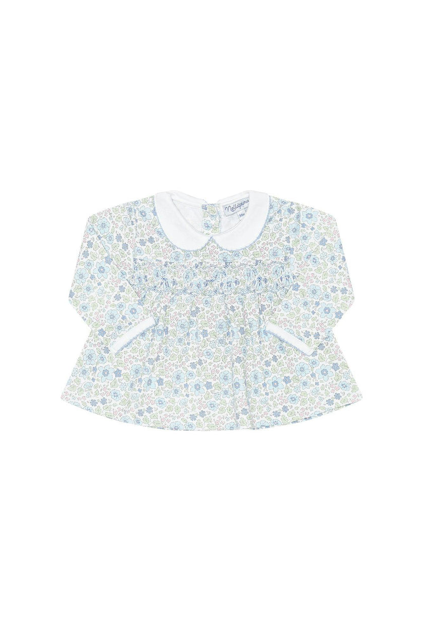 Blue Meadow Smocked Dress LS Set