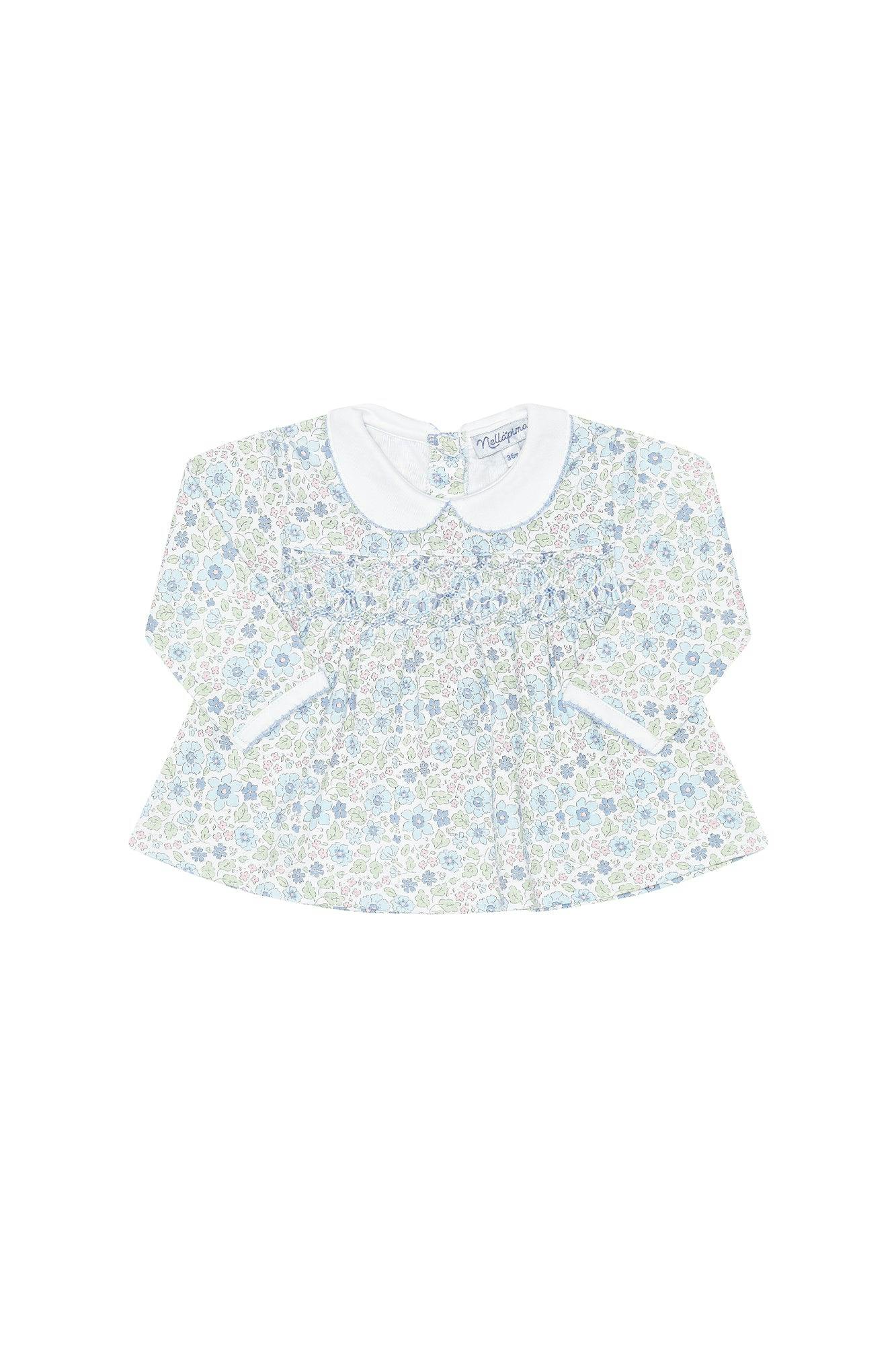 Blue Meadow Smocked Dress LS Set
