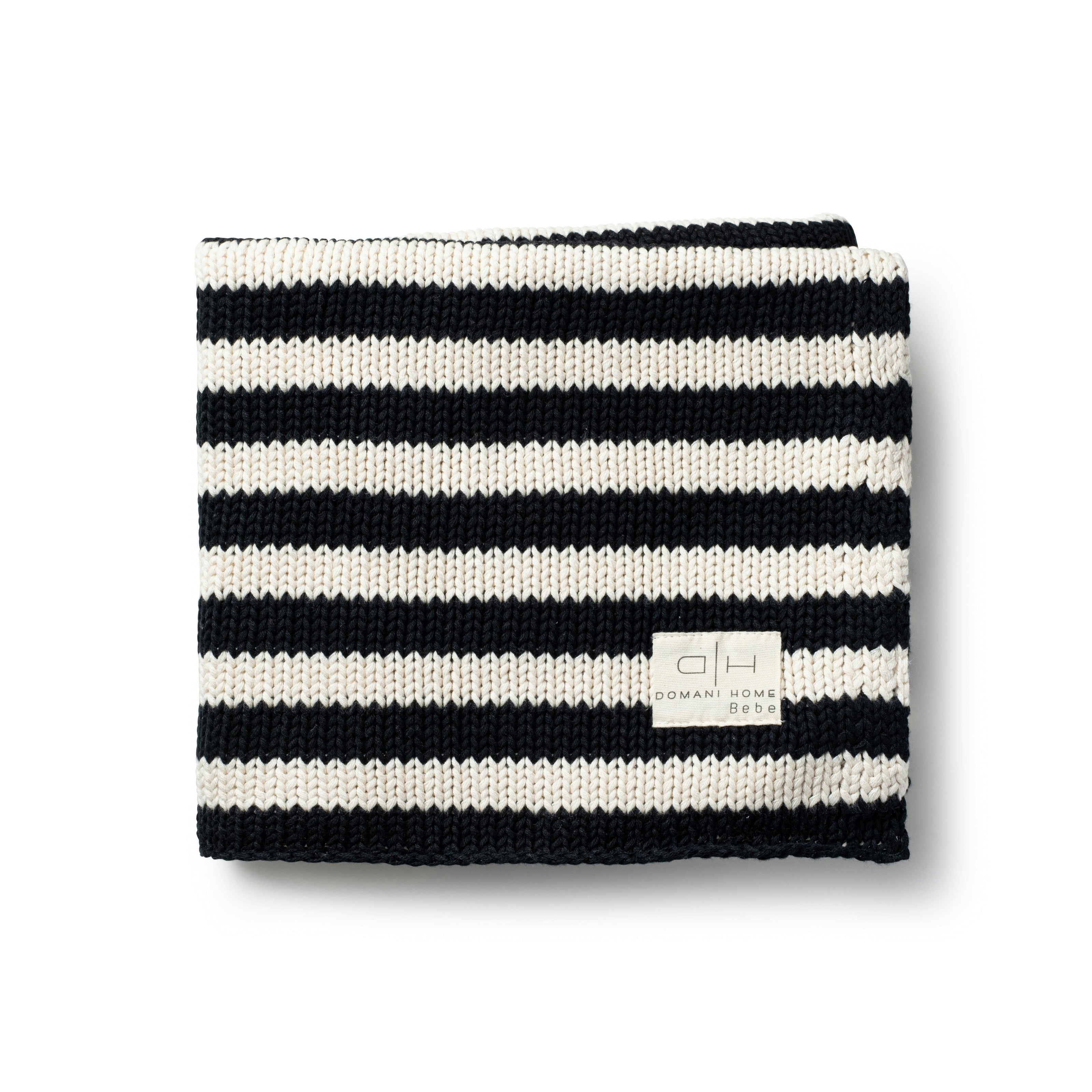 Iconic Stripe Knit Baby Blanket - Black