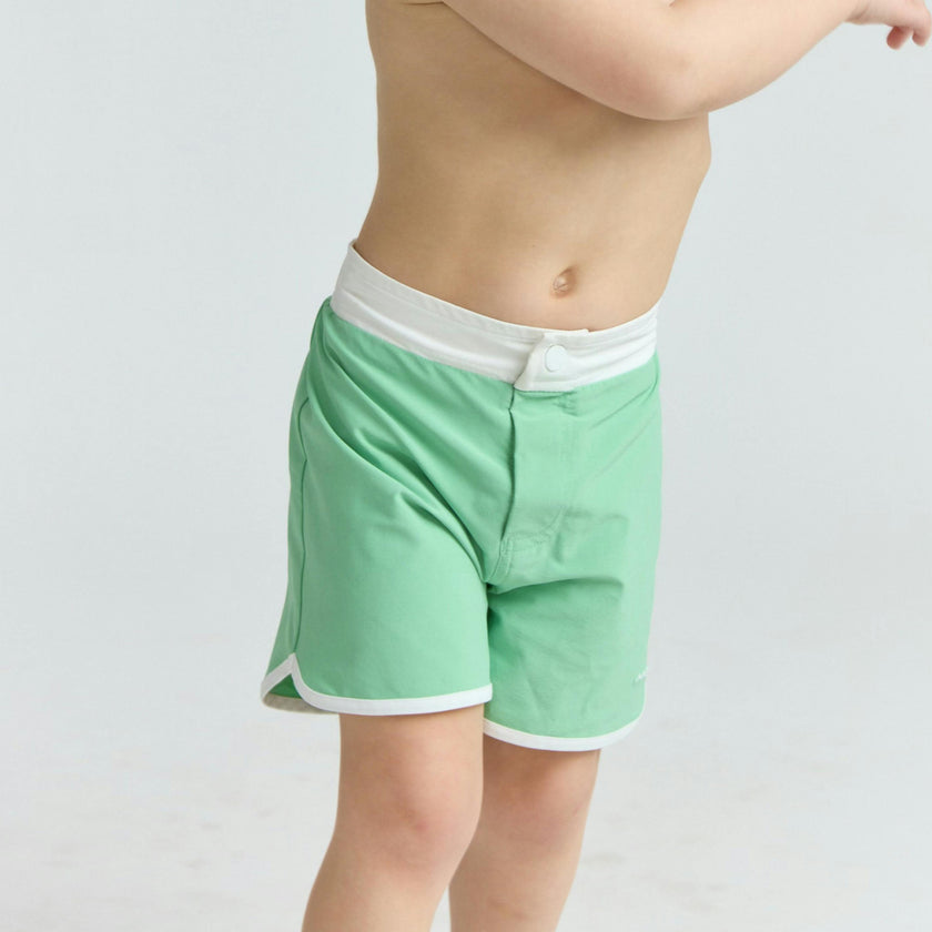 boys gustavia green board shorts