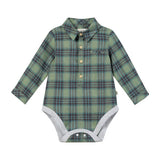 JASPER Green/Teal Plaid Woven Onesie