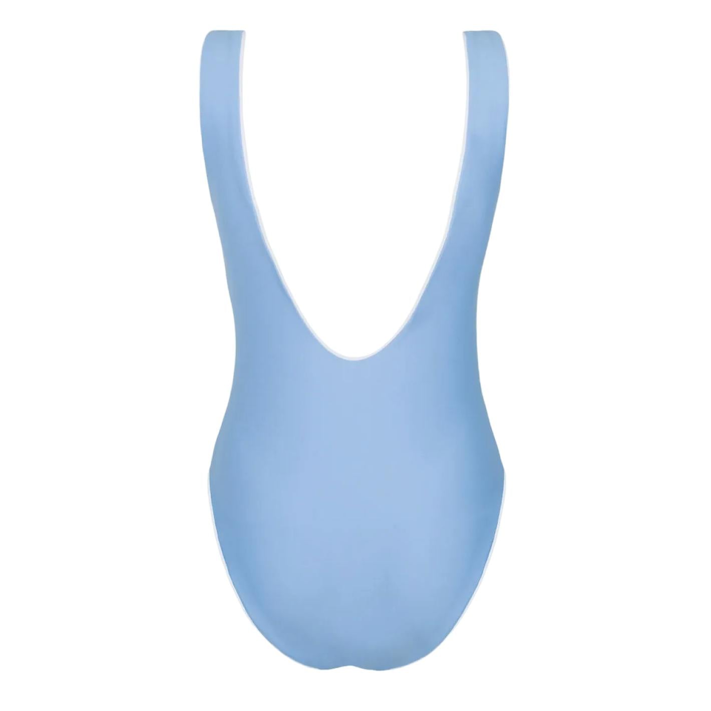 women's chalet blue scoop neck one piece
